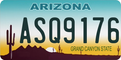AZ license plate ASQ9176