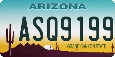 AZ license plate ASQ9199