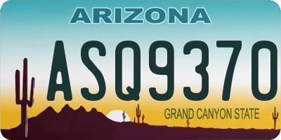 AZ license plate ASQ9370