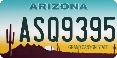 AZ license plate ASQ9395