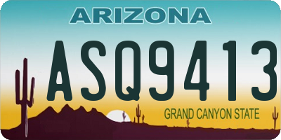 AZ license plate ASQ9413