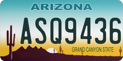 AZ license plate ASQ9436