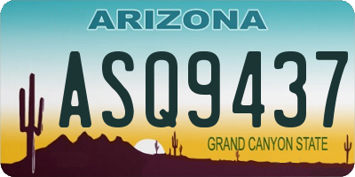 AZ license plate ASQ9437