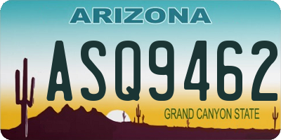 AZ license plate ASQ9462