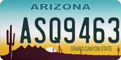 AZ license plate ASQ9463