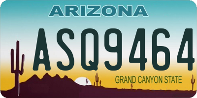 AZ license plate ASQ9464