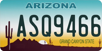 AZ license plate ASQ9466