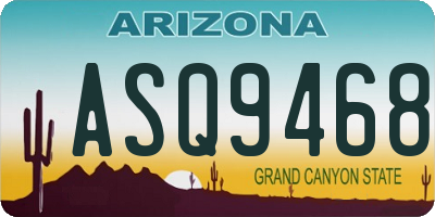 AZ license plate ASQ9468