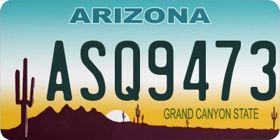 AZ license plate ASQ9473