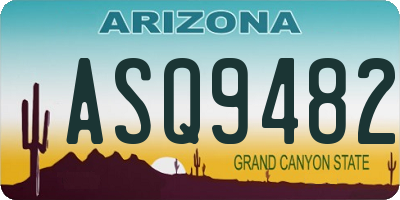 AZ license plate ASQ9482