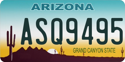 AZ license plate ASQ9495