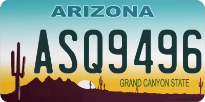 AZ license plate ASQ9496