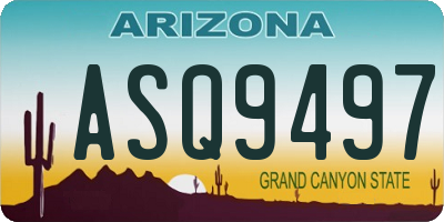 AZ license plate ASQ9497