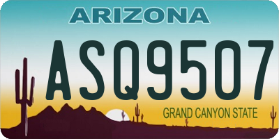 AZ license plate ASQ9507