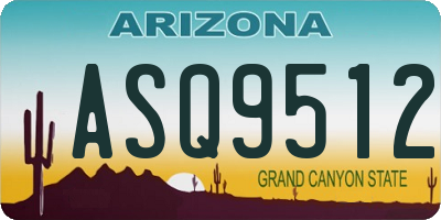 AZ license plate ASQ9512