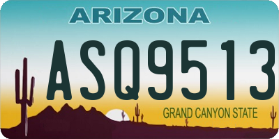 AZ license plate ASQ9513
