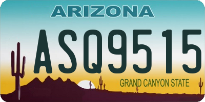 AZ license plate ASQ9515