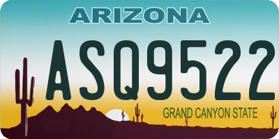 AZ license plate ASQ9522