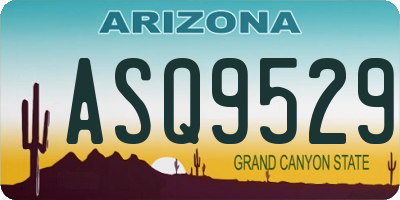 AZ license plate ASQ9529