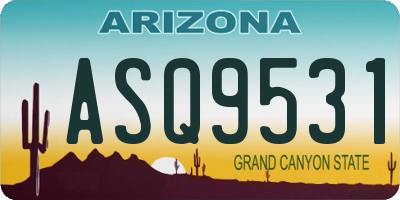 AZ license plate ASQ9531