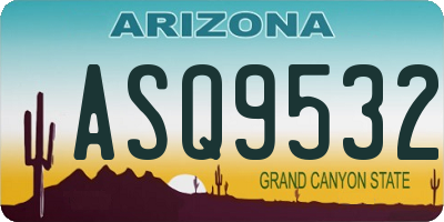 AZ license plate ASQ9532