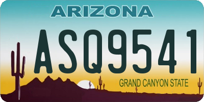 AZ license plate ASQ9541