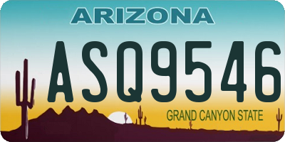 AZ license plate ASQ9546