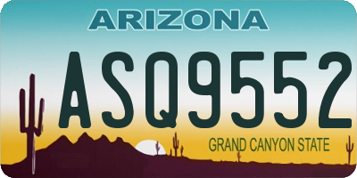 AZ license plate ASQ9552