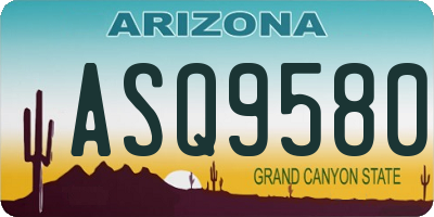 AZ license plate ASQ9580