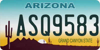 AZ license plate ASQ9583