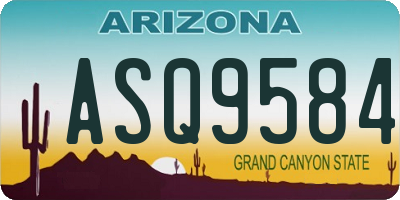 AZ license plate ASQ9584