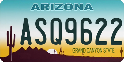AZ license plate ASQ9622