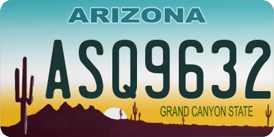 AZ license plate ASQ9632