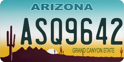 AZ license plate ASQ9642