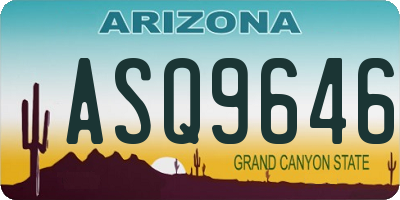 AZ license plate ASQ9646