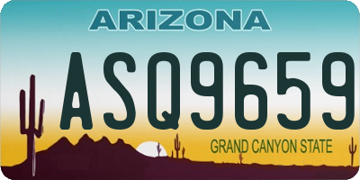 AZ license plate ASQ9659