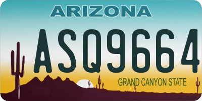 AZ license plate ASQ9664