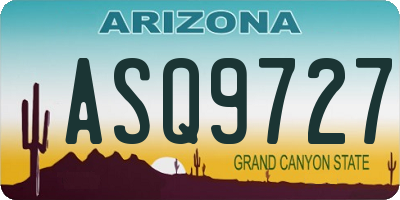 AZ license plate ASQ9727