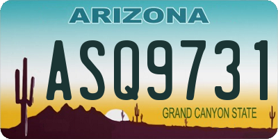 AZ license plate ASQ9731