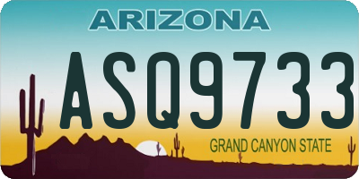 AZ license plate ASQ9733