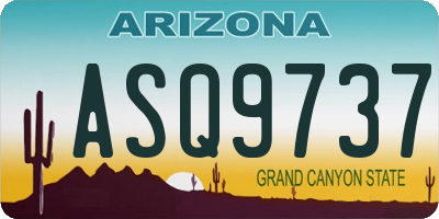 AZ license plate ASQ9737