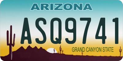 AZ license plate ASQ9741