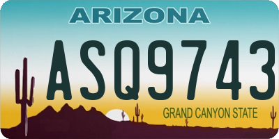 AZ license plate ASQ9743