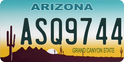AZ license plate ASQ9744