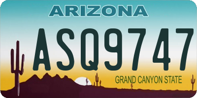 AZ license plate ASQ9747