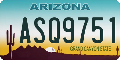 AZ license plate ASQ9751