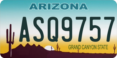 AZ license plate ASQ9757