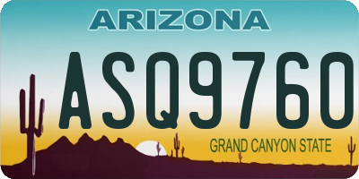 AZ license plate ASQ9760