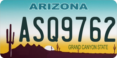 AZ license plate ASQ9762