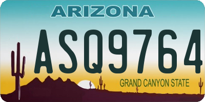 AZ license plate ASQ9764